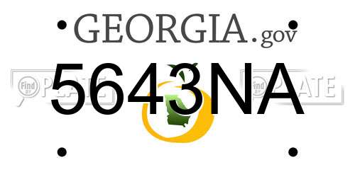 5643NA Georgia License Plate