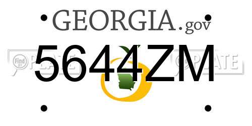 5644ZM Georgia License Plate