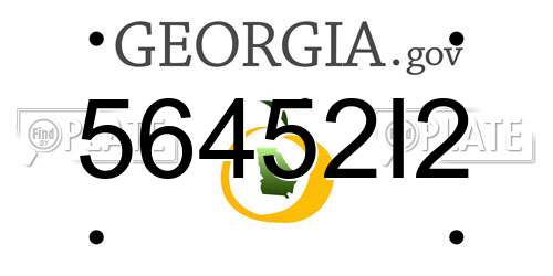 56452I2 Georgia License Plate