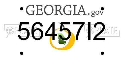 56457I2 Georgia License Plate