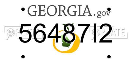 56487I2 Georgia License Plate