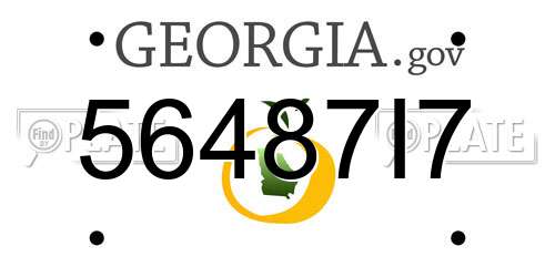 56487I7 Georgia License Plate