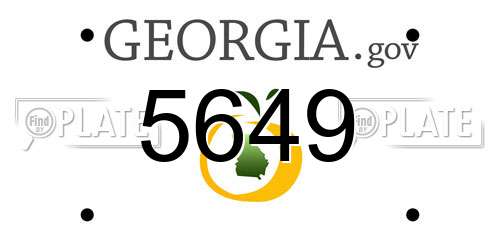 5649 Georgia License Plate