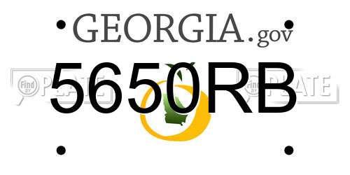 5650RB Georgia License Plate