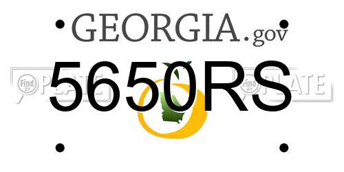 5650RS Georgia License Plate