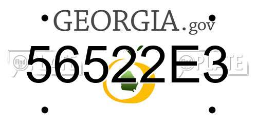 56522E3 Georgia License Plate