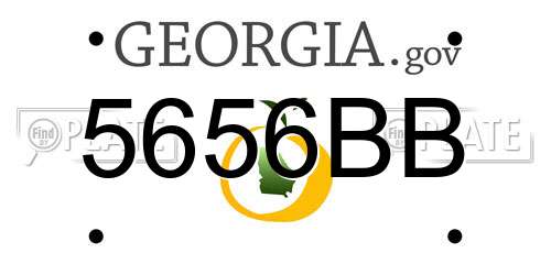 5656BB Georgia License Plate