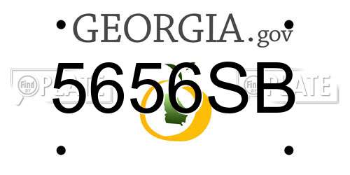 5656SB Georgia License Plate