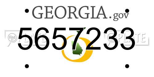 5657233 Georgia License Plate