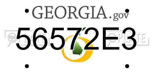 56572E3 Georgia License Plate