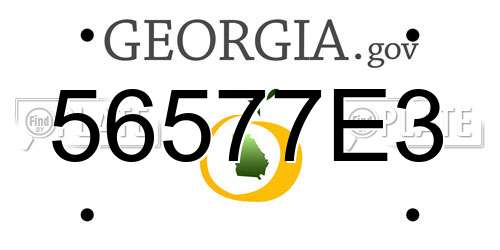 56577E3 Georgia License Plate