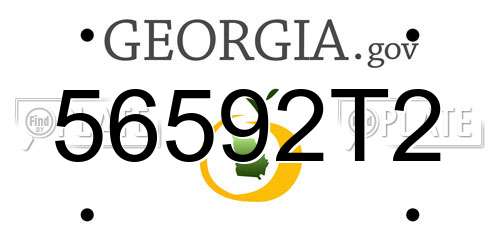 56592T2 Georgia License Plate