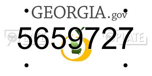 5659727 Georgia License Plate