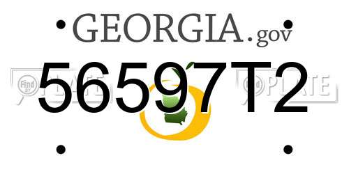 56597T2 Georgia License Plate