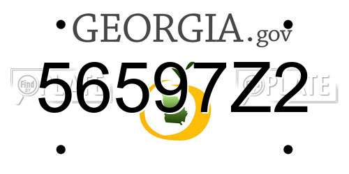56597Z2 Georgia License Plate