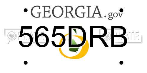 565DRB Georgia License Plate