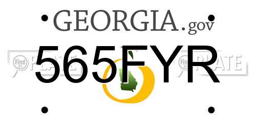565FYR Georgia License Plate