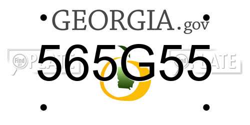565G55 Georgia License Plate