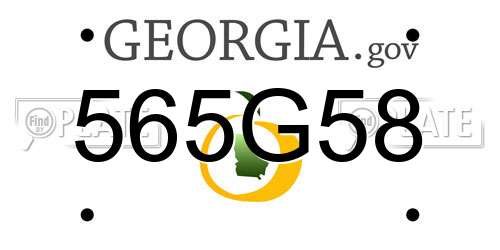 565G58 Georgia License Plate
