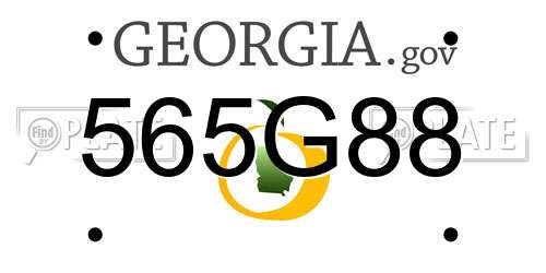 565G88 Georgia License Plate