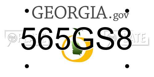 565GS8 Georgia License Plate