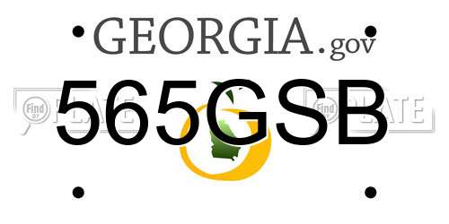 565GSB Georgia License Plate