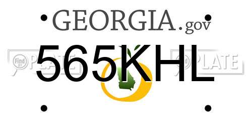 565KHL Georgia License Plate