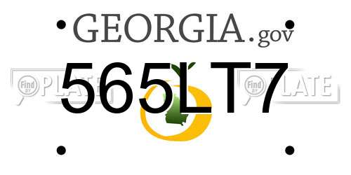 565LT7 Georgia License Plate