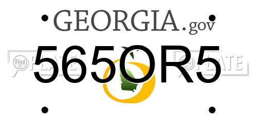 565OR5 Georgia License Plate