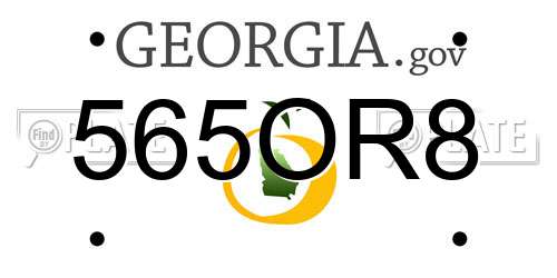 565OR8 Georgia License Plate