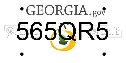 565QR5 Georgia License Plate