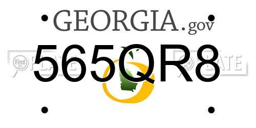 565QR8 Georgia License Plate