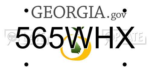 565WHX Georgia License Plate