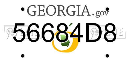56684D8 Georgia License Plate