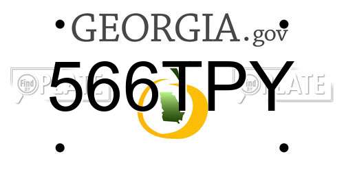 566TPY Georgia License Plate