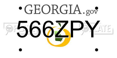 566ZPY Georgia License Plate