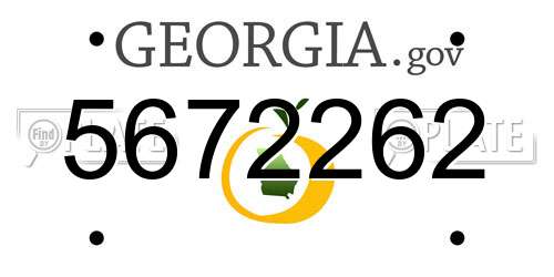 5672262 Georgia License Plate