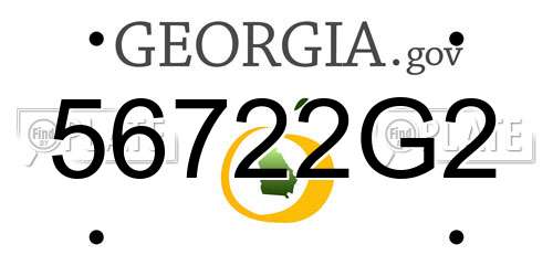 56722G2 Georgia License Plate