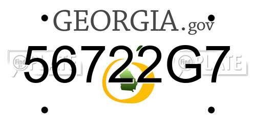 56722G7 Georgia License Plate