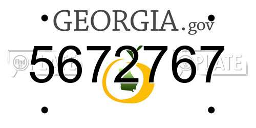 5672767 Georgia License Plate