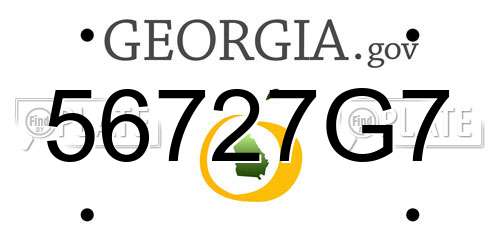 56727G7 Georgia License Plate