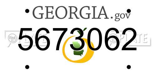 5673062 Georgia License Plate