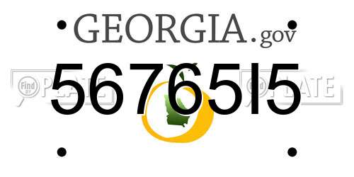 56765I5 Georgia License Plate