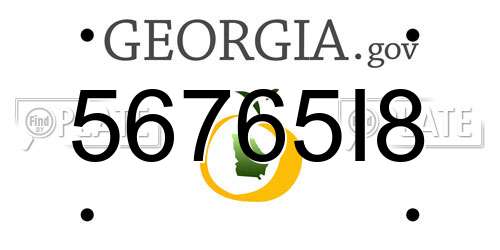 56765I8 Georgia License Plate