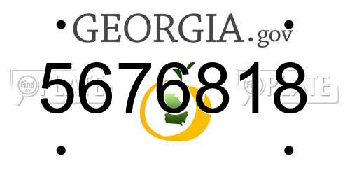 5676818 Georgia License Plate
