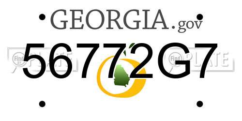 56772G7 Georgia License Plate