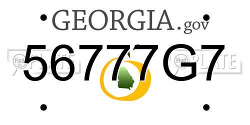 56777G7 Georgia License Plate