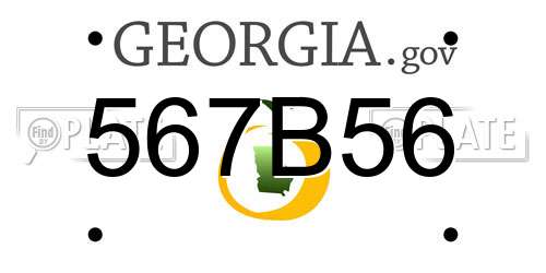 567B56 Georgia License Plate