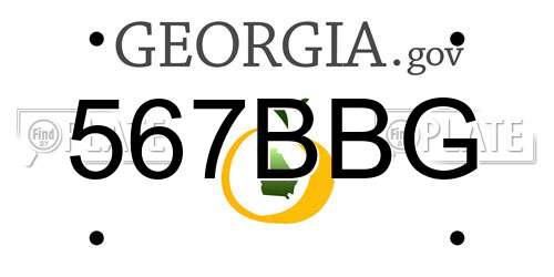 567BBG Georgia License Plate