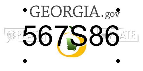 567S86 Georgia License Plate